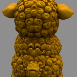 Adorable Lamb with Heart – Cute 3D Printable Figurine STL - Model thumbnail 5