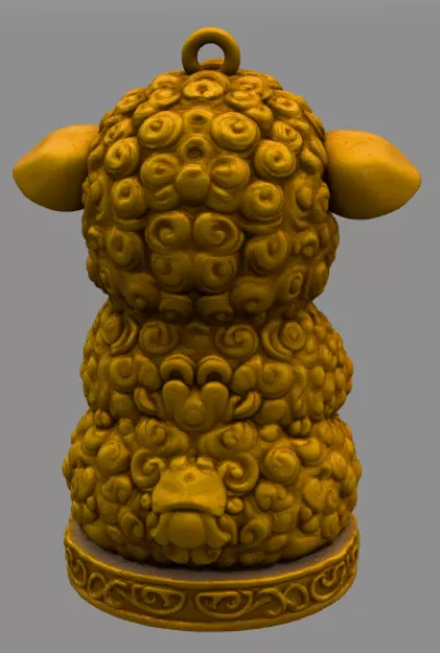 Adorable Lamb with Heart – Cute 3D Printable Figurine STL - Model preview 5