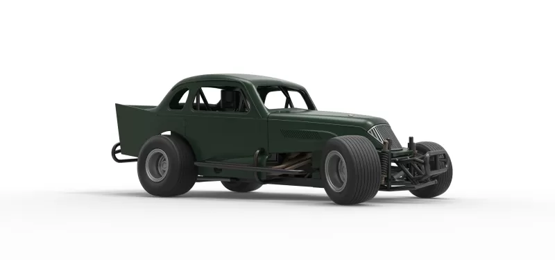 Vintage Dirt Modified stock car while turning Scale 1:25 - Model preview 25