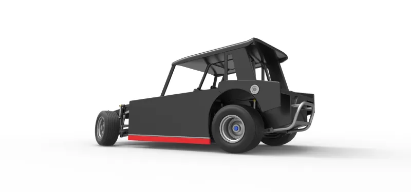 Vintage Dirt Modified stock car V6 while turning Scale 1:25 - Model preview 13