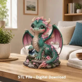 Blossom Baby Dragon STL File for 3D Print - Model thumbnail 2