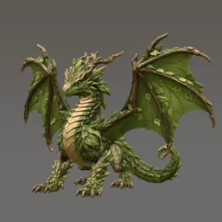 Woodland Guardian Dragon STL File for 3D Print - Model thumbnail 4