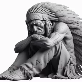 Sad Apache Character 3D Model