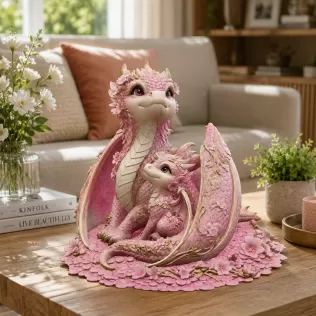 Cherry Blossom Dragon Family STL File for 3D Print - Model thumbnail 5