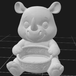 Rhino with Gift Basket - Model thumbnail 2