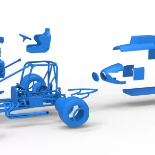 Dirt Silver Crown Champ car while turning Scale 1:25 - Model thumbnail 28