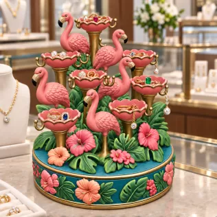 Flamingo Jewelry Organizer STL File for 3D Print - Model thumbnail 5
