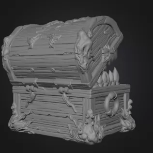 Mimic Treasure Chest Monster STL File for 3D Print - Model thumbnail 14