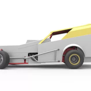 Vintage Dirt Modified stock car V7 while turning Scale 1:25 - Model thumbnail 9