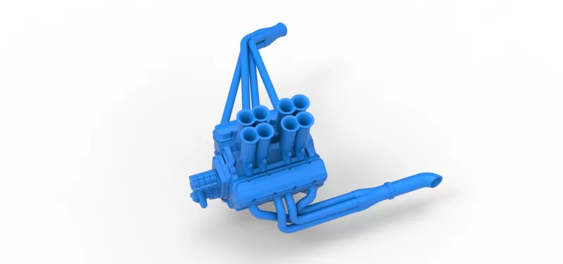 Engine V8 for Supermodified race car Version 5 Scale 1:25 - Model preview 2