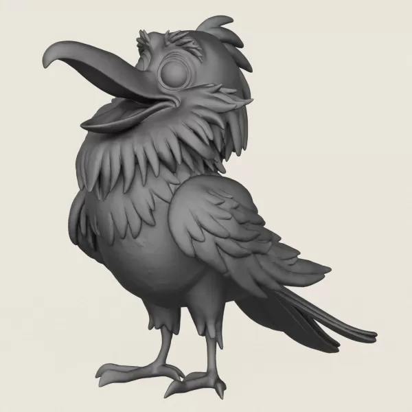 Cartoon Toy Bird Print Ready 3D Model - Model preview 1