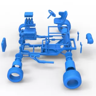 Vintage Dirt Supermodified stock car Base Scale 1:25 - Model thumbnail 22