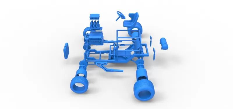 Vintage Dirt Supermodified stock car Base Scale 1:25 - Model preview 22