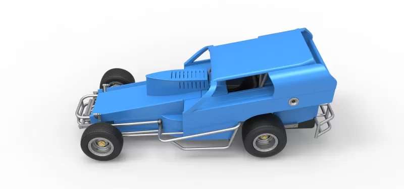 Vintage Dirt Modified stock car Version 2 Scale 1:25 - Model preview 10