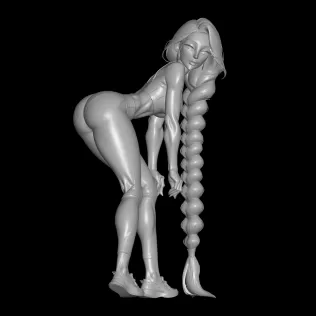 Sexy Rapunzel from Disney STL File, 3D Printing Model - Model thumbnail 1
