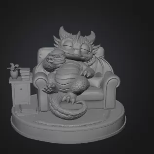 Lazy Dragon STL File for 3D Printing - Model thumbnail 8