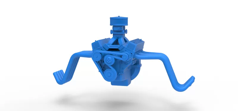 Engine V8 for vintage dragster Version 9 Scale 1:25 - Model preview 4