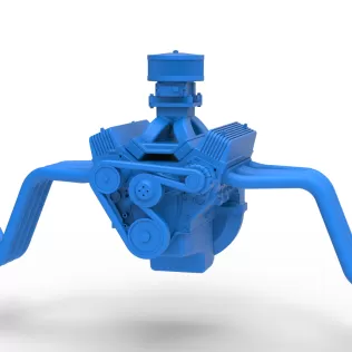 Engine V8 for vintage dragster Version 9 Scale 1:25 - Model thumbnail 4