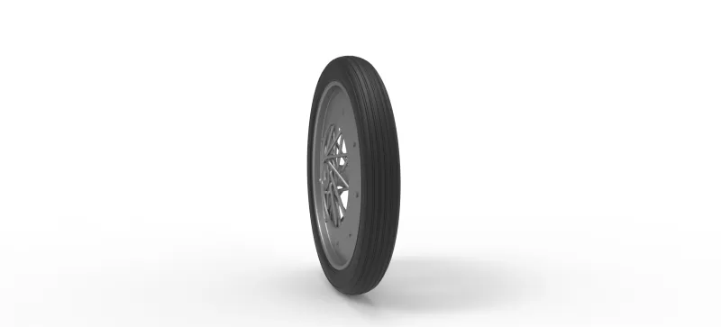 Front wire wheel of vintage dragster Version 3 Scale 1:25 - Model preview 8