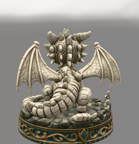 Baby Skeleton Dragon STL File for 3D Print - Model preview 5