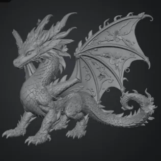 Spring Blossom Dragon STL File for 3D Print - Model thumbnail 10
