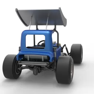 Vintage Winged Supermodified stock car Version 2 Scale 1:25 - Model thumbnail 18