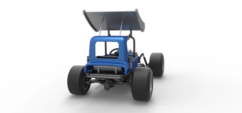 Vintage Winged Supermodified stock car Version 2 Scale 1:25 - Model preview 18