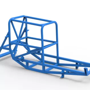 Frame of Vintage Supermodified stock car Version 4 Scale 1:25