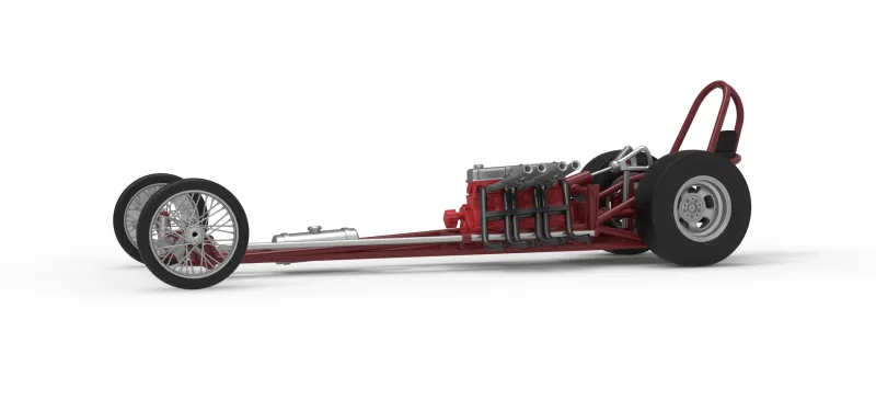 Vintage Front engine dragster Base Version 6 Scale 1:25 - Model preview 2