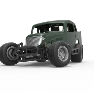 Vintage Dirt Modified stock car while turning Scale 1:25 - Model thumbnail 6