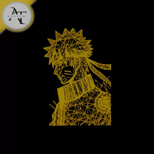 Naruto Uzumaki - Geometric - 2D Wall Art Decor - Model preview 1