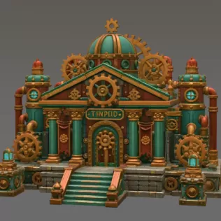 Grand Steampunk Gearworks Castle STL File for 3D Print - Model thumbnail 6