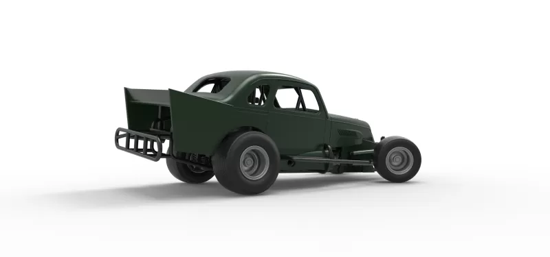 Vintage Dirt Modified stock car while turning Scale 1:25 - Model preview 21