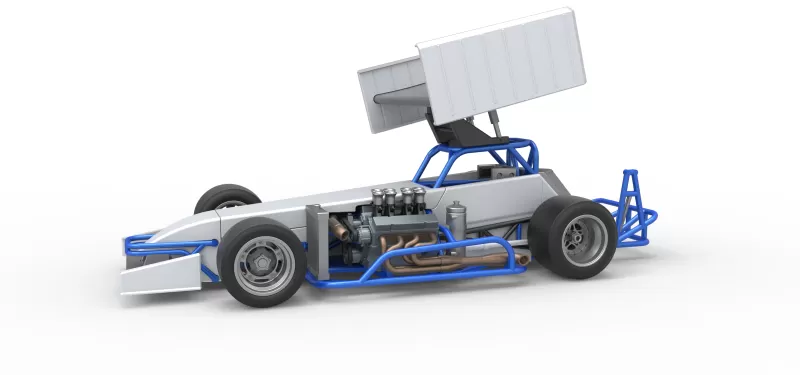 Supermodified front engine race car V4 Scale 1:25 - Model preview 27