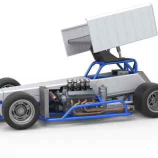 Supermodified front engine race car V4 Scale 1:25 - Model thumbnail 27