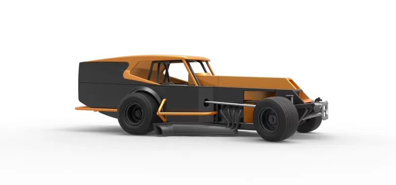 Vintage Dirt Modified stock car Version 5 while turning 1:25 - Model preview 25