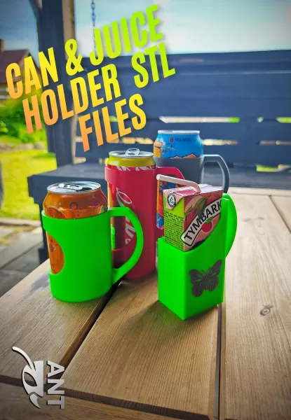 3D Printable Can and Juice Box Holder Files (STL) - Model preview 4