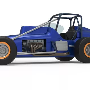 Dirt Silver Crown Champ car while turning Scale 1:25 - Model thumbnail 2