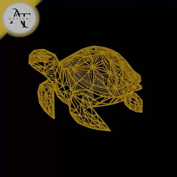 Turtle - Geometric - 2D Wall Art Decor - Model preview 1
