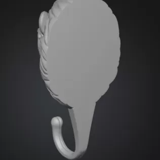 STL File Description — Steampunk Lion Head Wall Hook High Detail - Model thumbnail 4