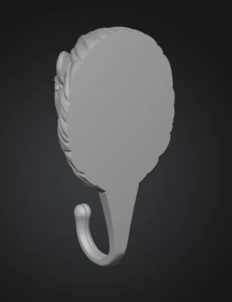 STL File Description — Steampunk Lion Head Wall Hook High Detail - Model preview 4