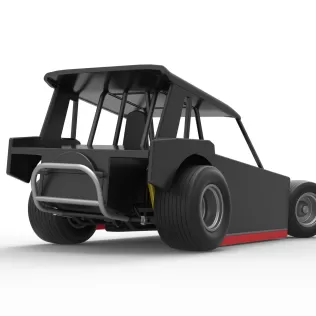 Vintage Dirt Modified stock car V6 while turning Scale 1:25 - Model thumbnail 19