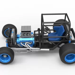 Vintage Dirt Supermodified stock car Base Scale 1:25 - Model thumbnail 10