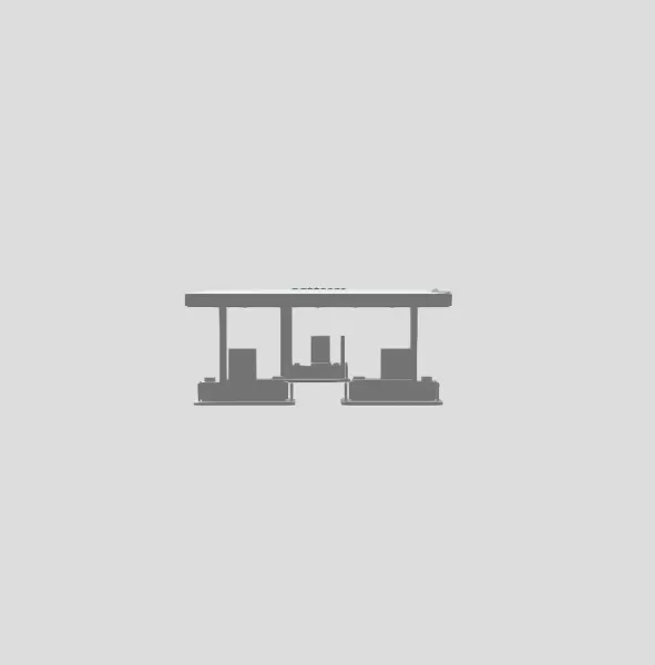Modern branded gas station - Model preview 3