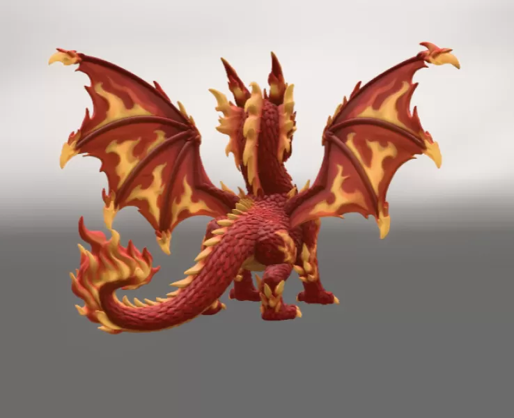 🔥 Inferno Flame Dragon STL File for 3D Print - Model preview 8