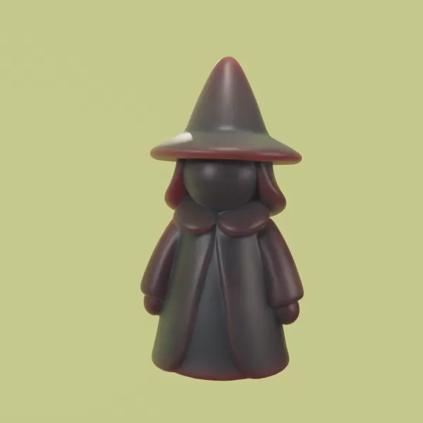 Chibi Witch 3D Printed Mold (STL) - Model preview 4