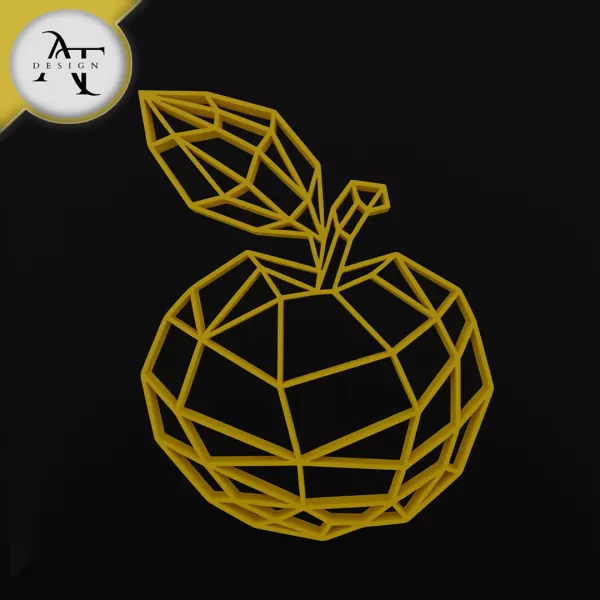 Apple - Geometric - 2D Wall Art Decor - Model preview 1