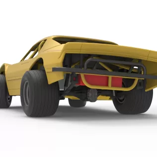 Vintage Dirt late model Race car V2 while turning Scale 1:25 - Model thumbnail 15