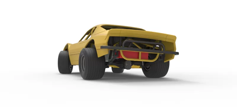 Vintage Dirt late model Race car V2 while turning Scale 1:25 - Model preview 15