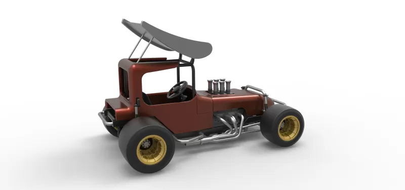 Vintage Winged Supermodified stock car Scale 1:25 - Model preview 20